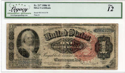FR 217 1886 $1 Silver Certificate