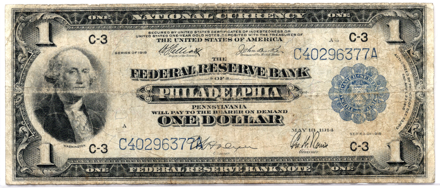 FR 717 1918 $1 Federal Reserve Bank Note