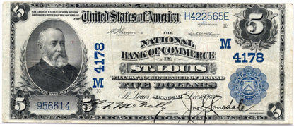 1902 $5 National Bank of Commerce St. Louis Missouri CH# 4178