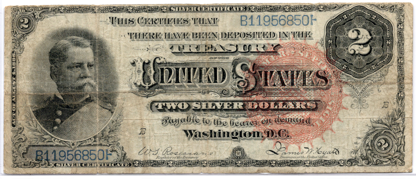 FR 242 1886 $2 Silver Certificate