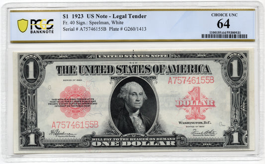FR 40 1923 $1 Legal Tender