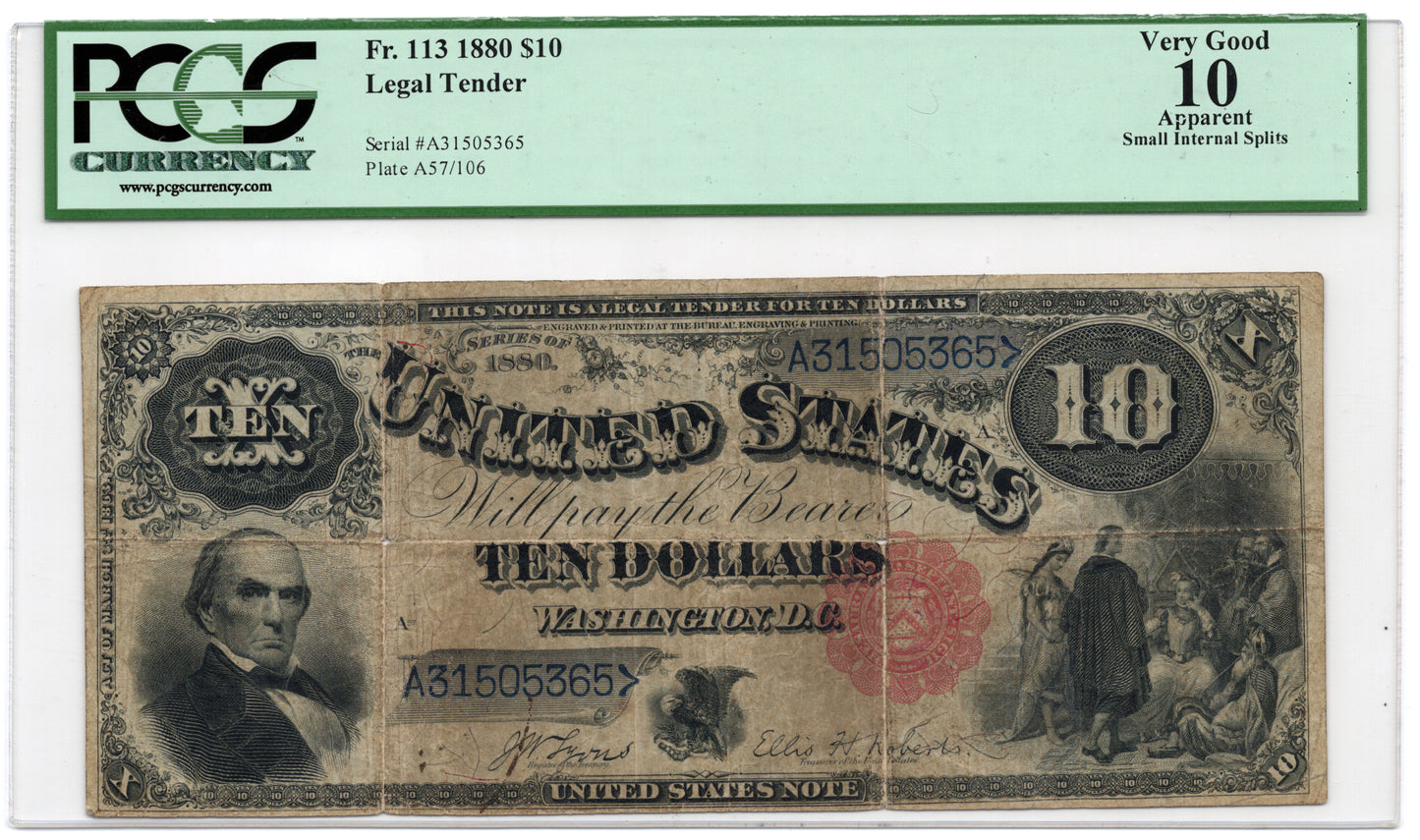 FR 113 1880 $10 Legal Tender