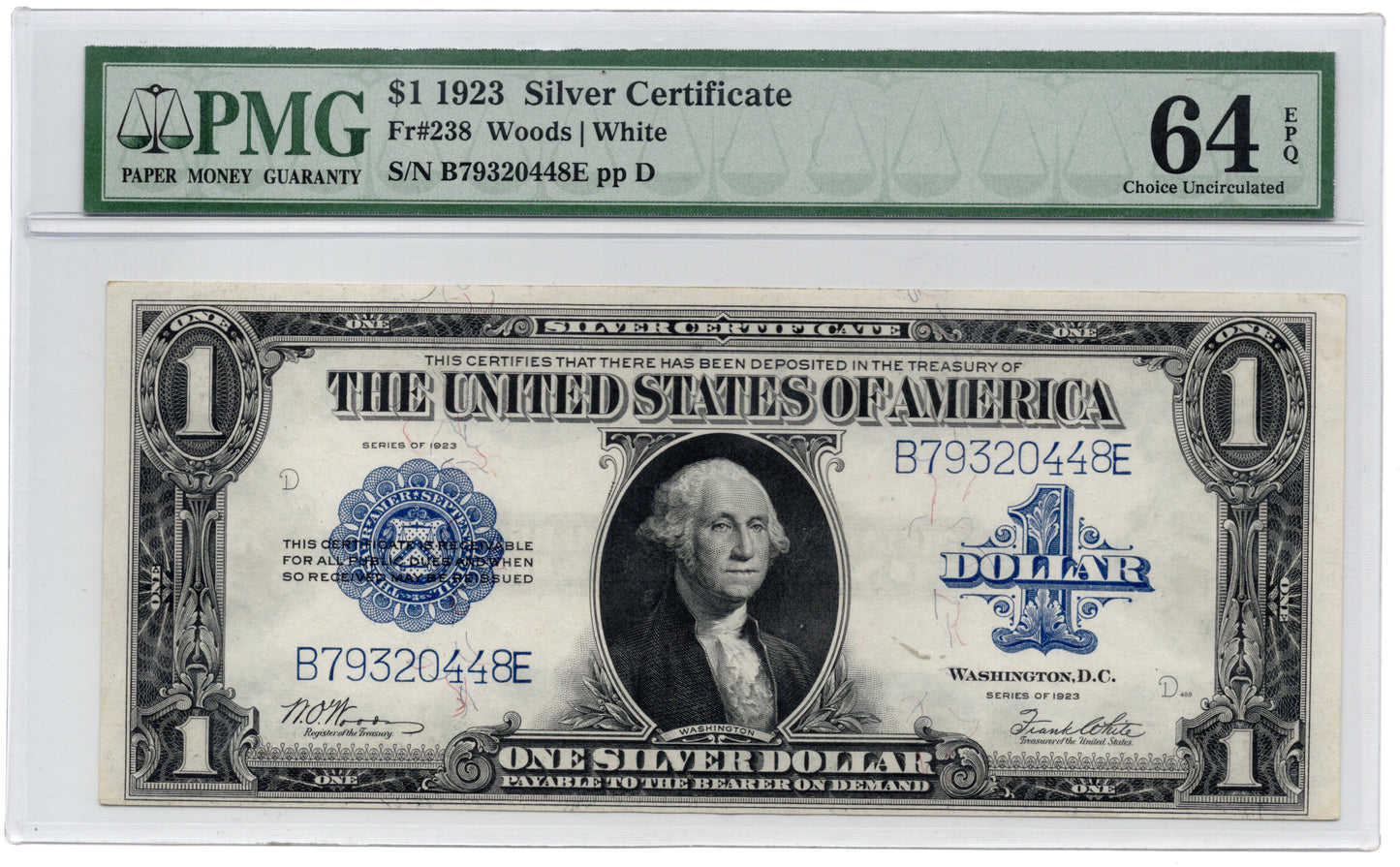 FR 238 1923 $1 Silver Certificate