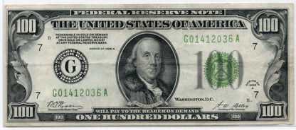 FR 2151-G 1928A $100 Federal Reserve Note CHICAGO