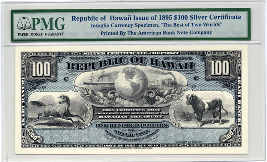 1865 $100 Silver Certificate Republic of Hawaii Issue Printed in 1988 by ABNC