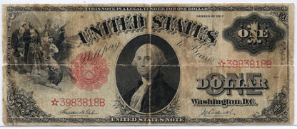 FR 36* 1917 $1 Legal Tender Note STAR Tear