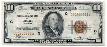1929 $100 FRN of Chicago