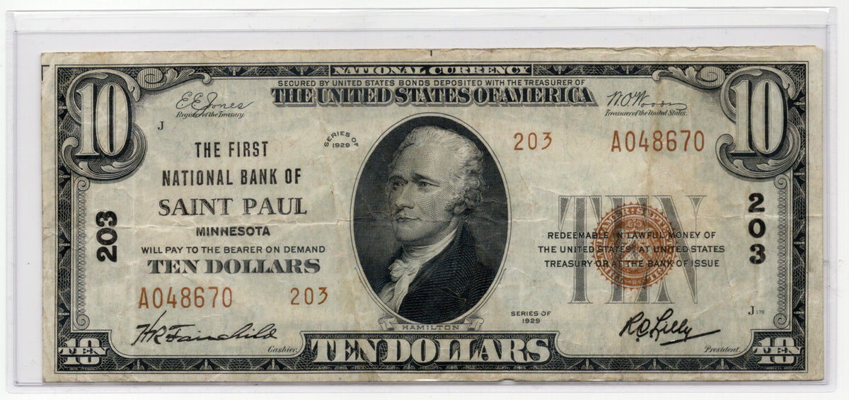 1929 $10 NB of Saint Paul Minnesota CH# 203