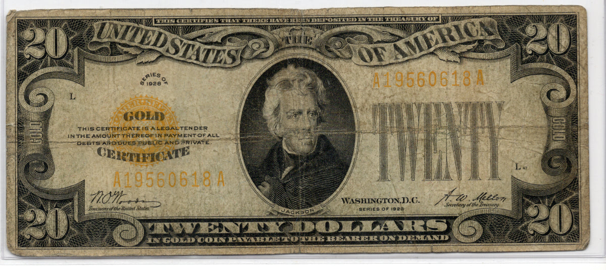 FR 2402 1928 $20 Gold Certificate