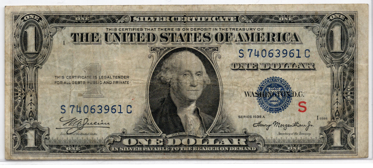 FR 1610 1935A $1 Silver Certificate Experimental S