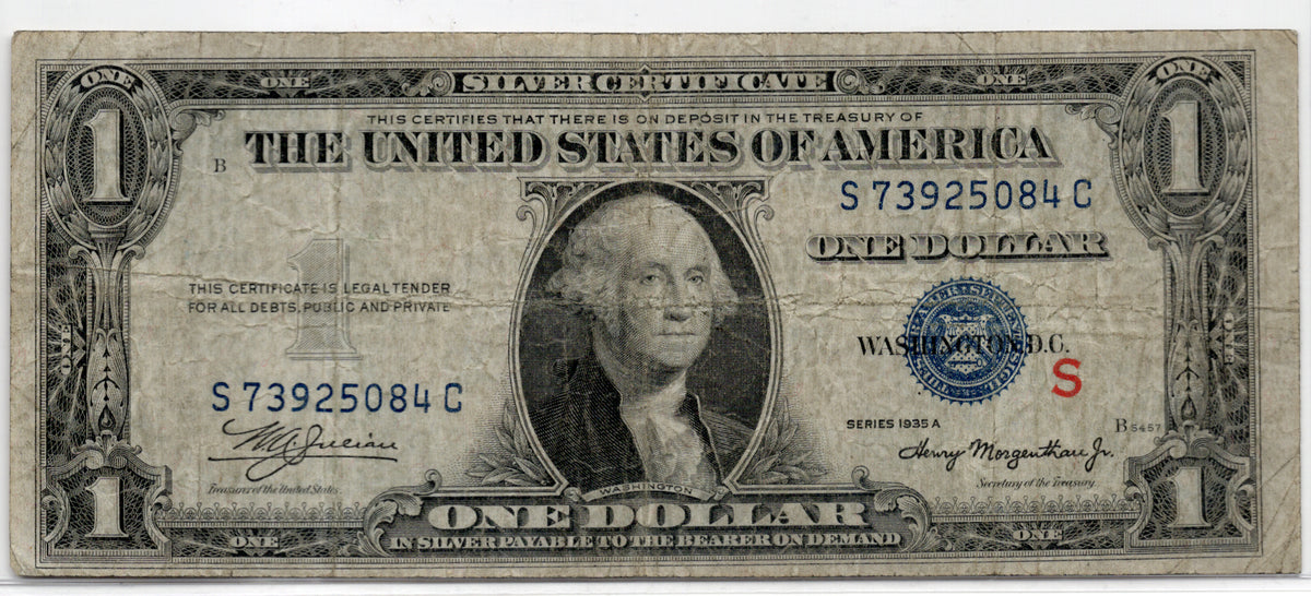FR 1610 1935A $1 Silver Certificate Experimental S