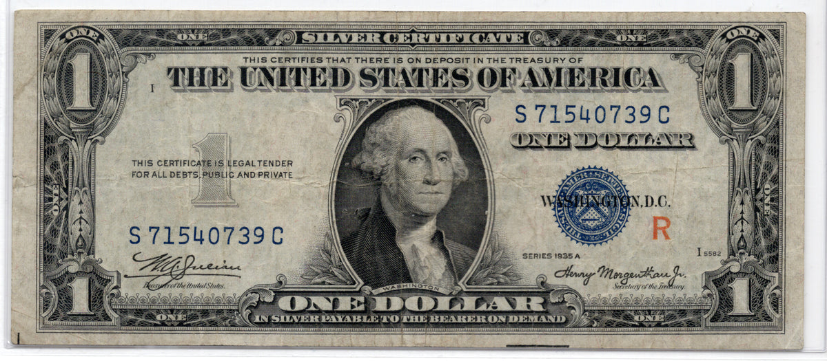 FR 1609 1935A $1 Silver Certificate Experimental R