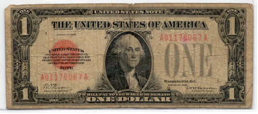 FR 1500 1928 $1 Legal Tender TEAR