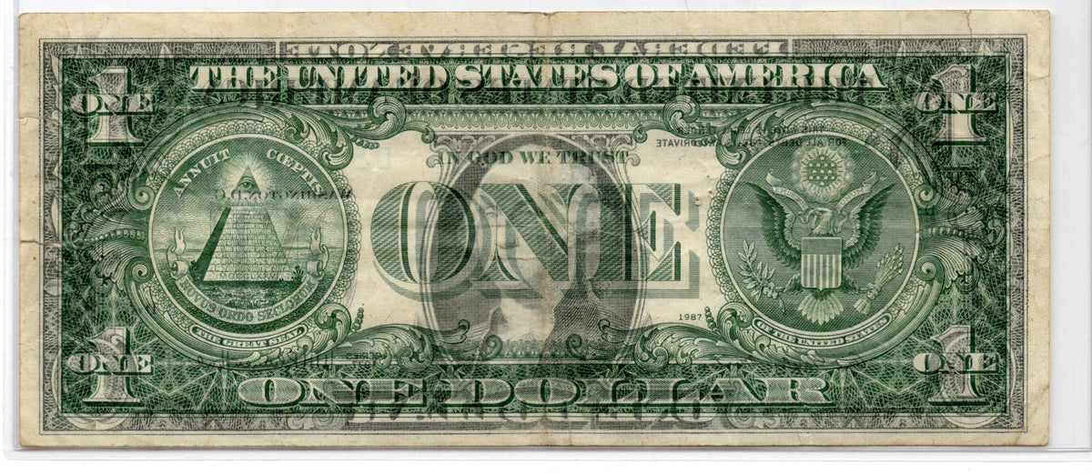 1977 $1 FRN WET INK TRANSFER ERROR PINHOLES