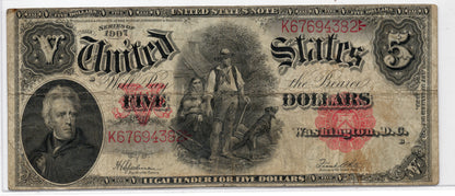 FR 91 1907 $5 Legal Tender