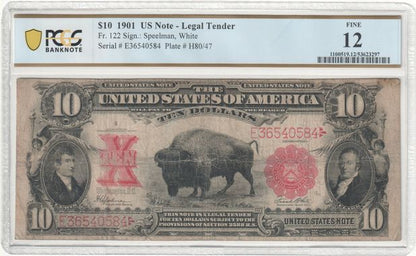 FR 122 1901 $10 Legal Tender "Bison"