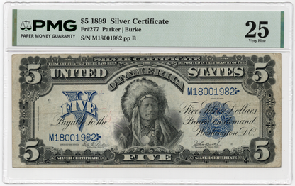 FR 277 1899 $5 Silver Certificate "Chief"