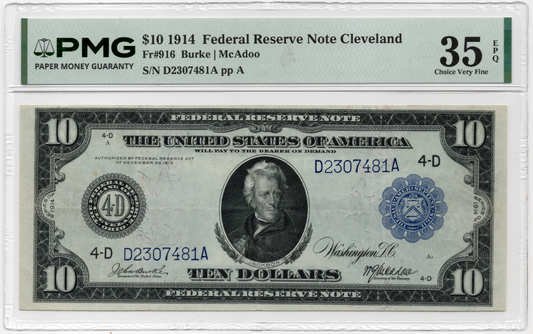 FR 916 1914 $10 Federal Reserve Note Cleveland