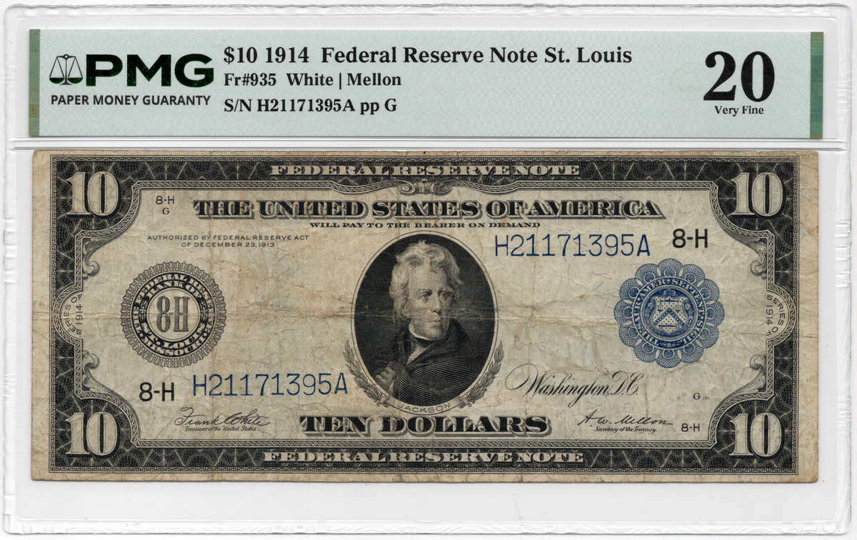 FR 935 1914 $10 Federal Reserve Note St. Louis