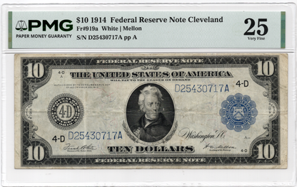 FR 919a 1914 $10 Federal Reserve Note Cleveland