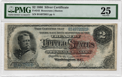 FR 243 1886 $2 Silver Certificate