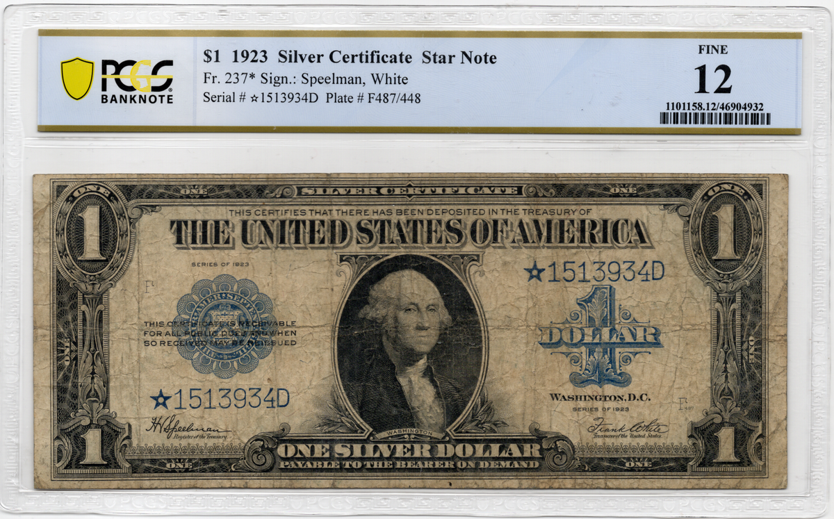 FR 237* 1923 $1 Silver Certificate STAR