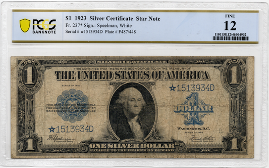 FR 237* 1923 $1 Silver Certificate STAR