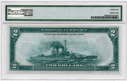 FR 767 1918 $2 FRBN Chicago "Battleship"