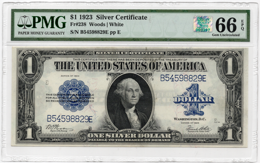 FR 238 1923 $1 Silver Certificate