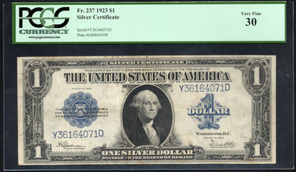 FR 237 1923 $1 Silver Certificate