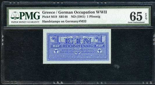 Greece P-M19 1941 German Occupation 1 Phennig