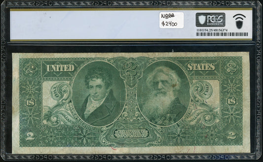 Fr 247 1896 $2 Silver Certificate Educational Series PCGS 25 VF
