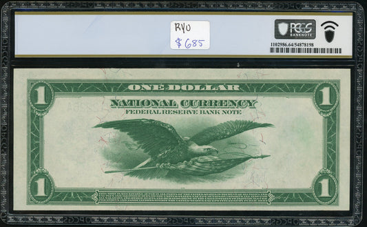 Fr 727 1918 $1 FRBN Chicago PCGS 64 PPQ
