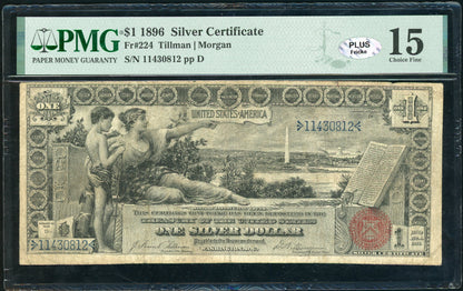 Fr 224 1896 $1 Silver Certificate PMG 15 Choice Fine