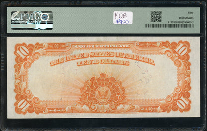 Fr 1173 1922 $10 Gold Certificates PMG 50 AU