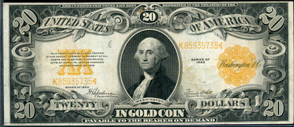1922 $20 Gold Certificate