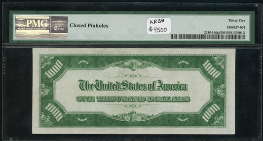 Fr 2210-Hdgs 1928 $1000 Federal Reserve Note St. Louis PMG 35 Choice VF