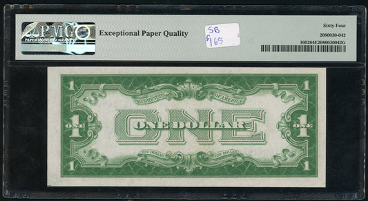 Fr 1602 1928B $1 Silver Certificate PMG 64 EPQ Choice UNC
