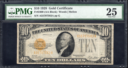FR 2400 1928 $10 Gold Certificate