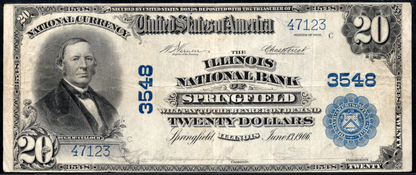 1902 $20 The Illinois NB of Springfield, Illinois CH # 3548