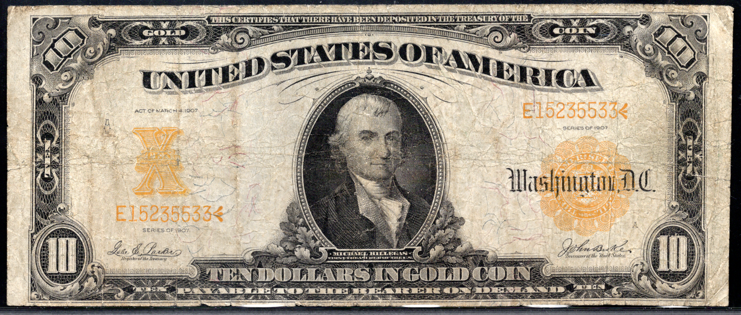 FR 1171 1907 $10 Gold Certificate