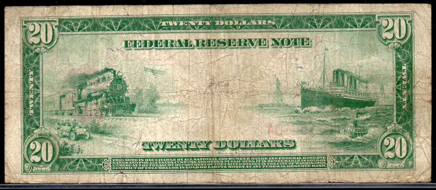 1914 $20 FRN PHILADELPHIA RED SEAL SCARCE