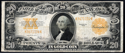 1922 $20 Gold Certificate