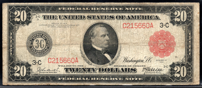 1914 $20 FRN PHILADELPHIA RED SEAL SCARCE
