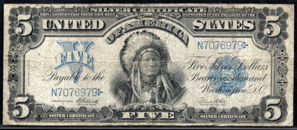 FR 280 1899 $5 Silver Certificate "Chief"