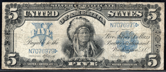FR 280 1899 $5 Silver Certificate "Chief"