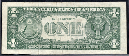 1969 $1 FRN DOUBLE GUTTER FOLD ERROR