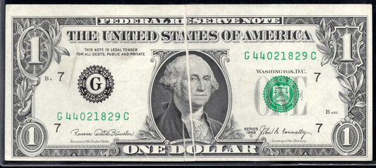 1969 $1 FRN GUTTER FOLD ERROR