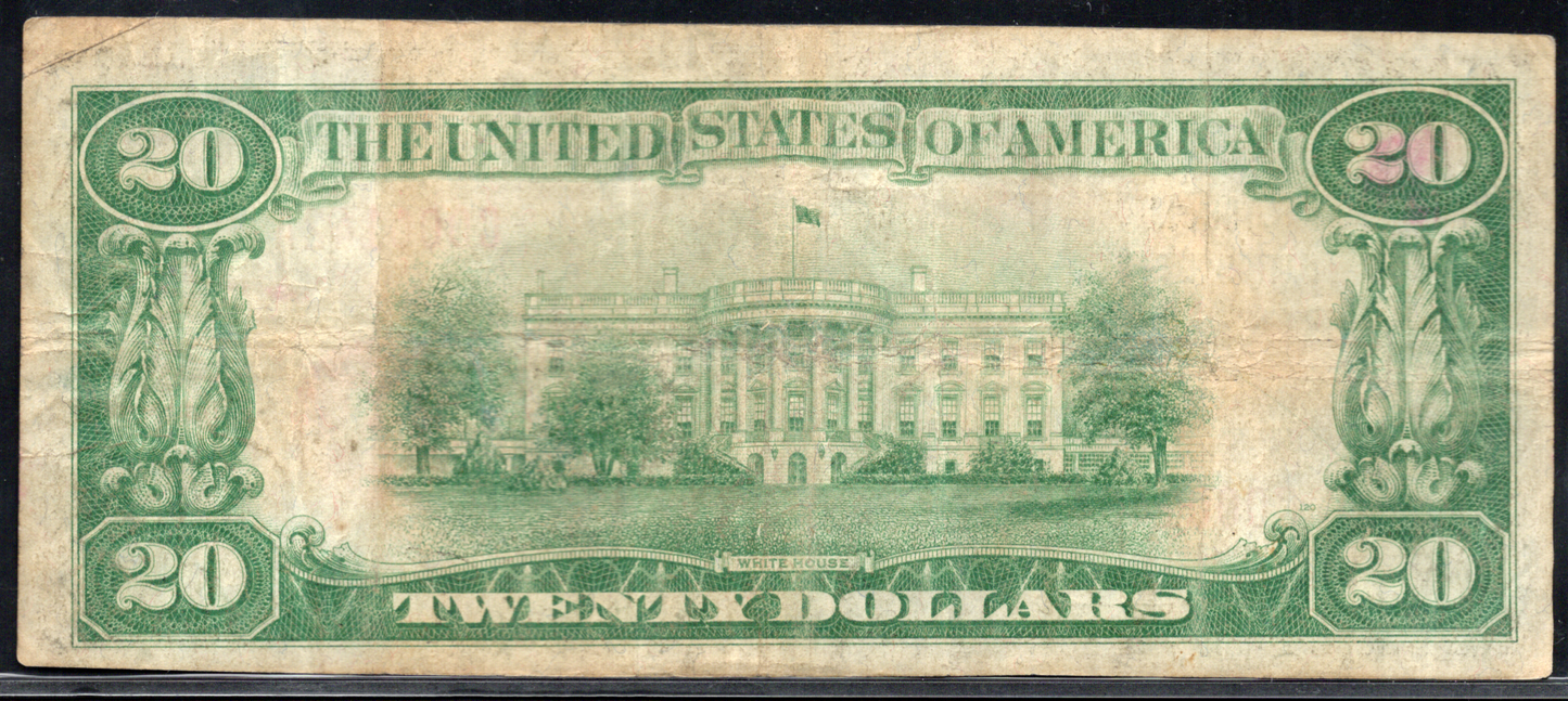 1929 $20 First NB of Rochester, Indiana CH # 7655