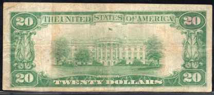 1929 $20 First NB of Rochester, Indiana CH # 7655